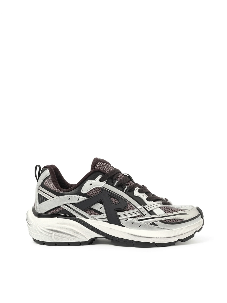 Storm Runners Sneakers in Silver/Black Side View | REPRESENT