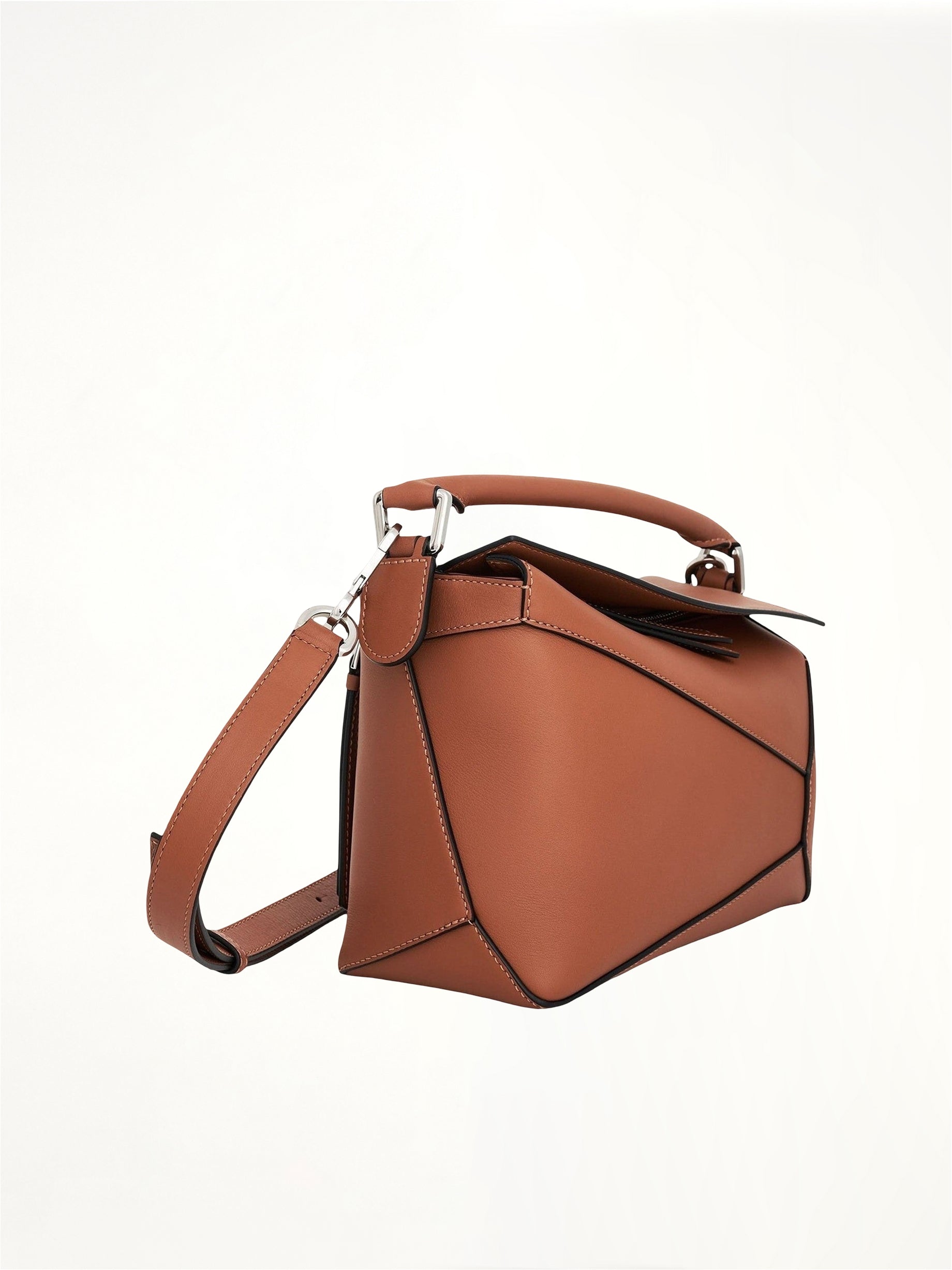 Small Puzzle Edge Bag in Tan