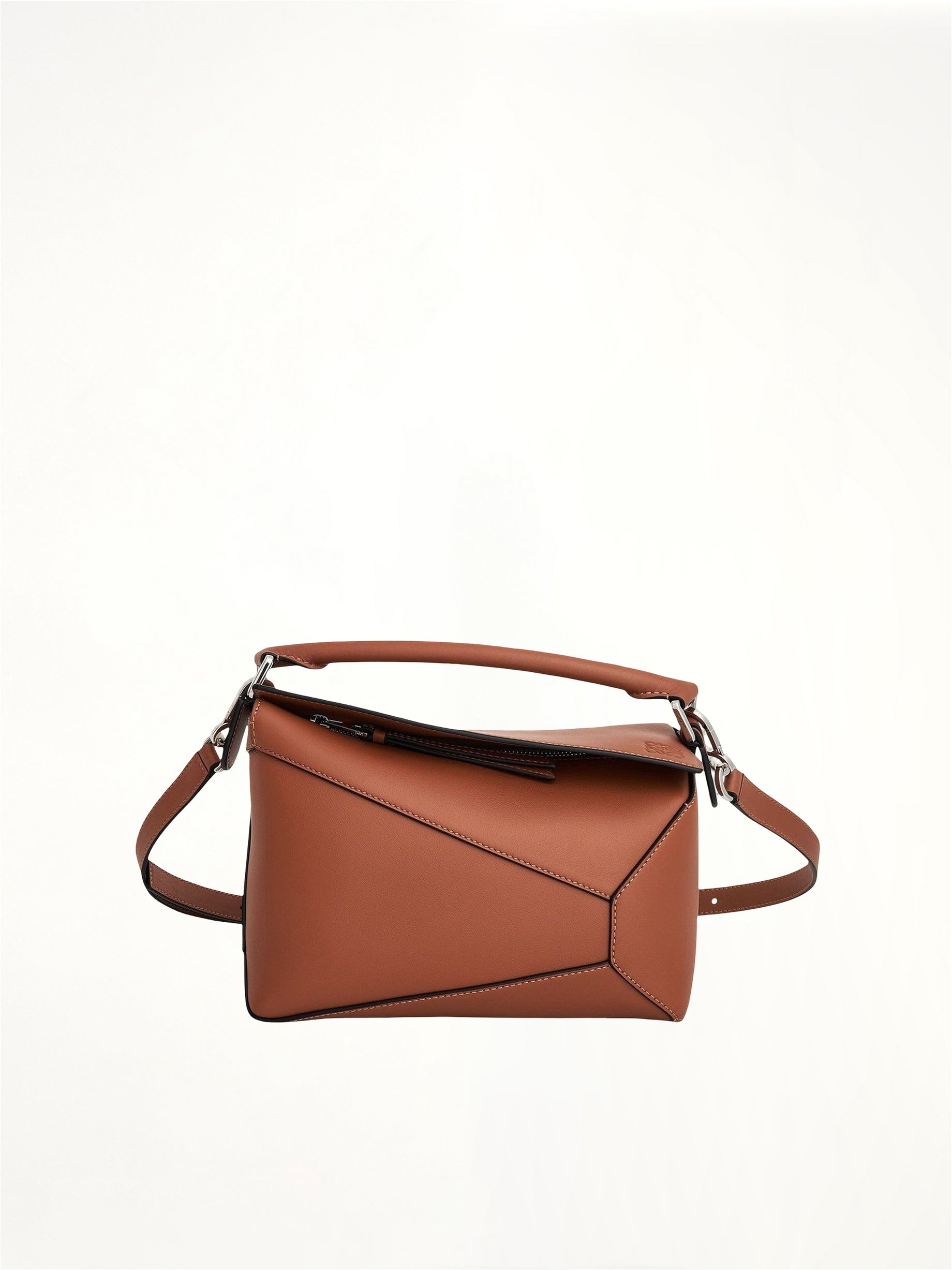 Small Puzzle Edge Bag in Tan