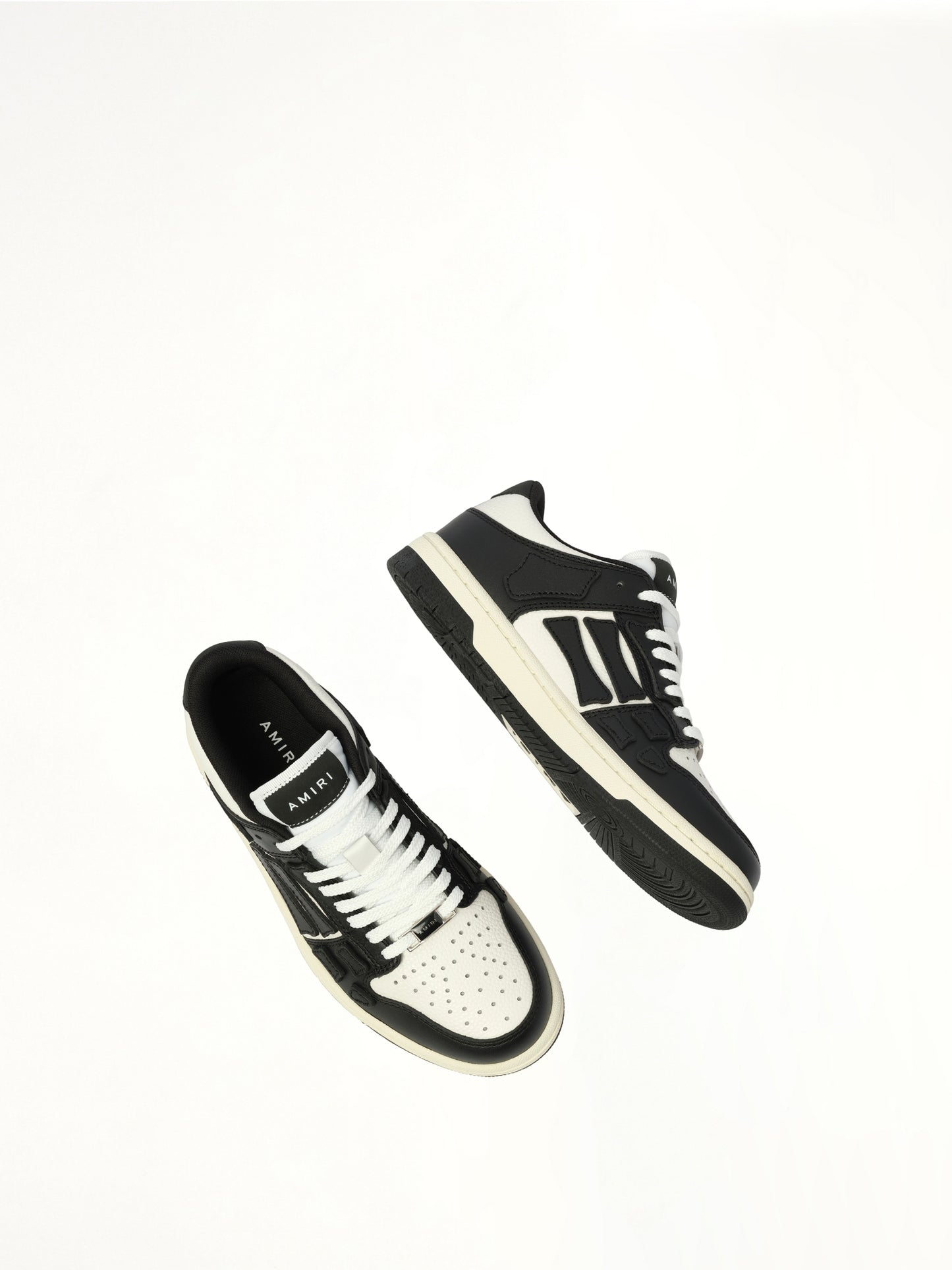 Skeleton Top Low Sneaker in Black/White