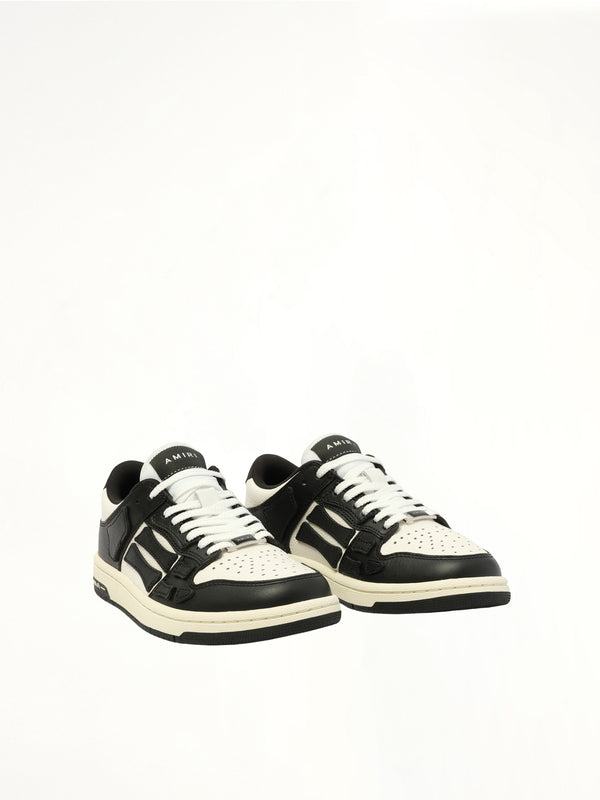 Skeleton Top Low Sneaker in Black/White Front View | AMIRI