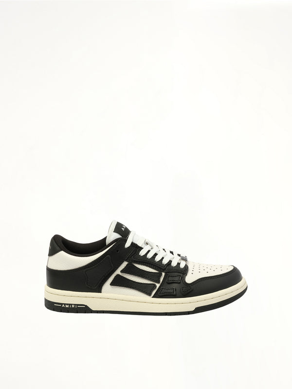 Skeleton Top Low Sneaker in Black/White Side View | AMIRI