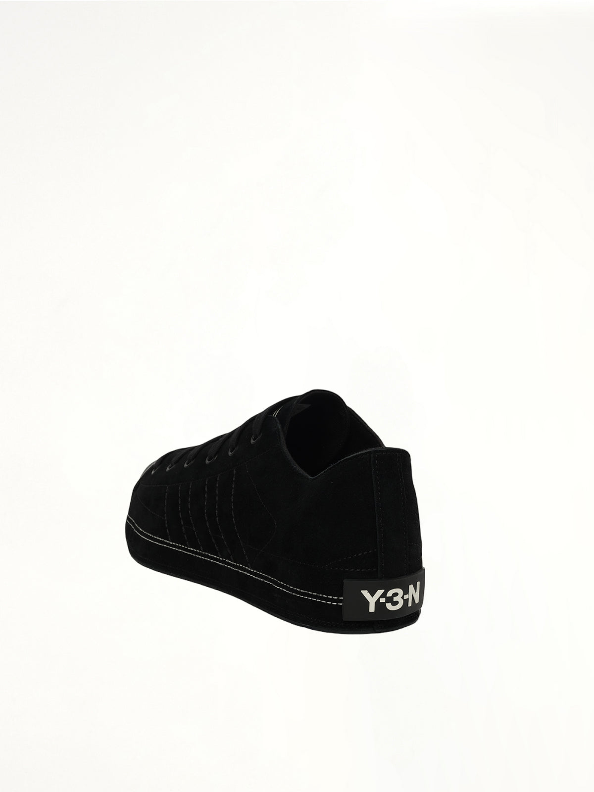Y-3 X NBHD Nizzastar Lo Sneaker in Black/Off White Back View | Y-3