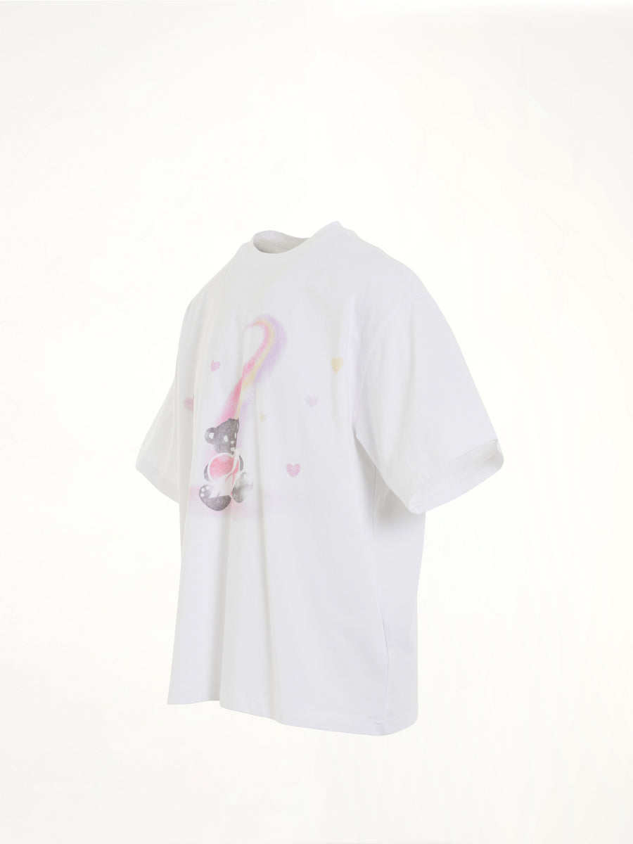 Teddy Bear Print T-Shirt in White