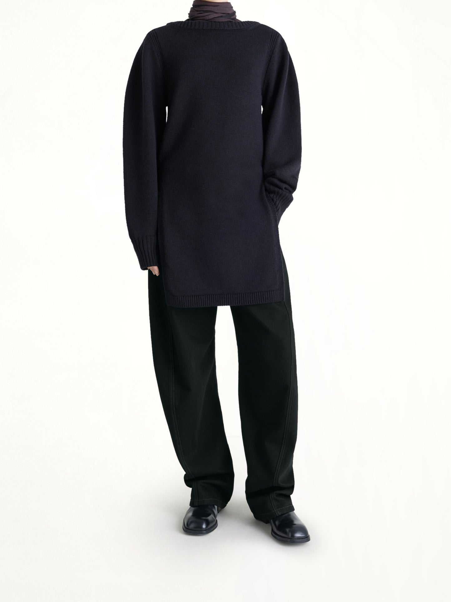 Twisted Belted Pants in Black