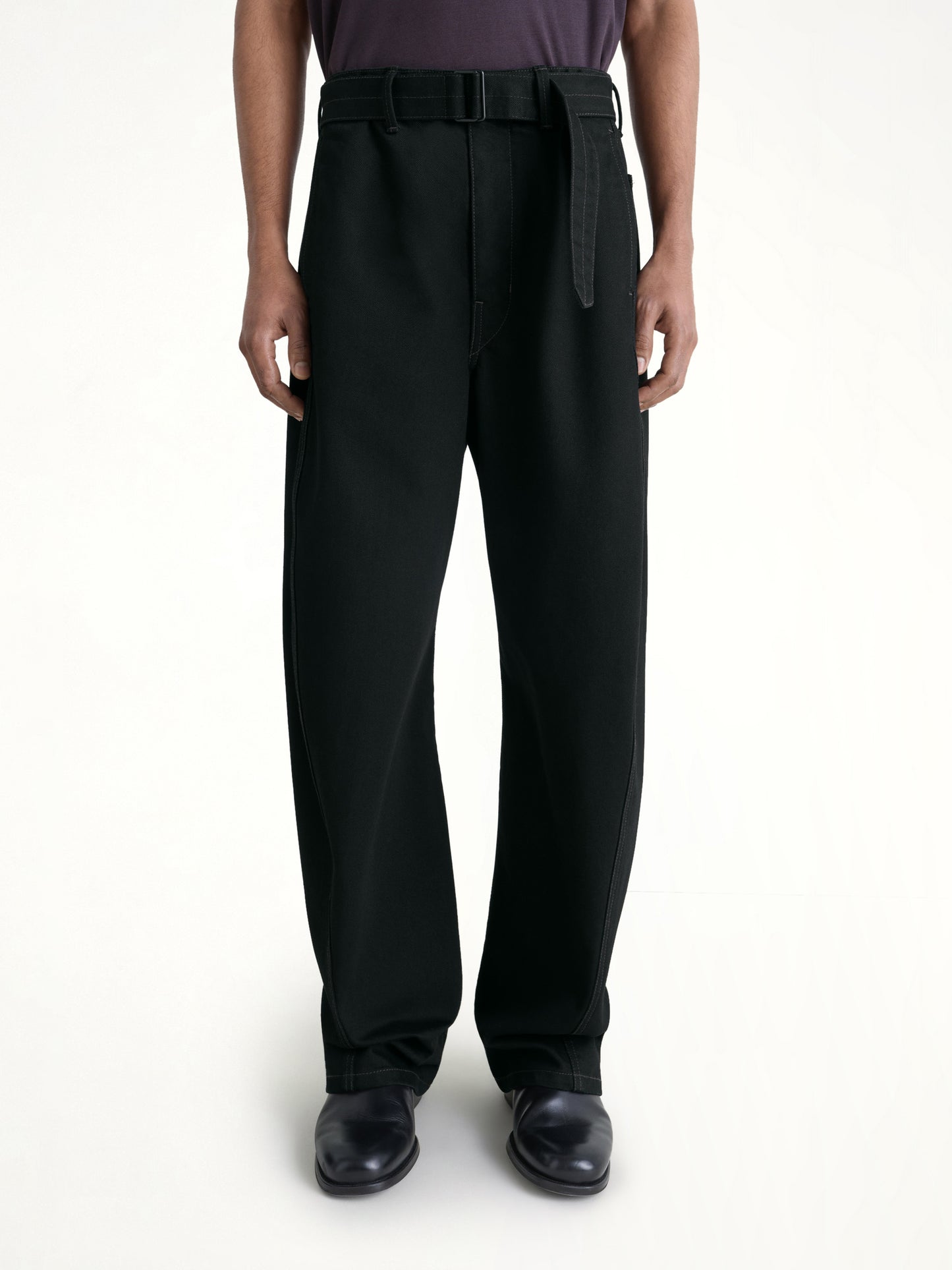 Women Twisted Belted Pants In Black