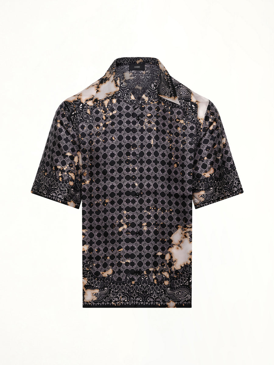 Bleach Bandana Bowling Shirt in Black