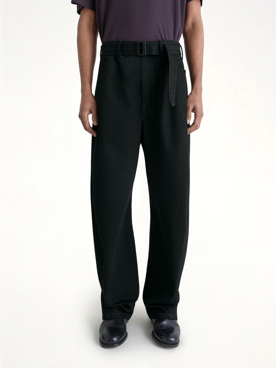 Twisted Belted Pants in Black