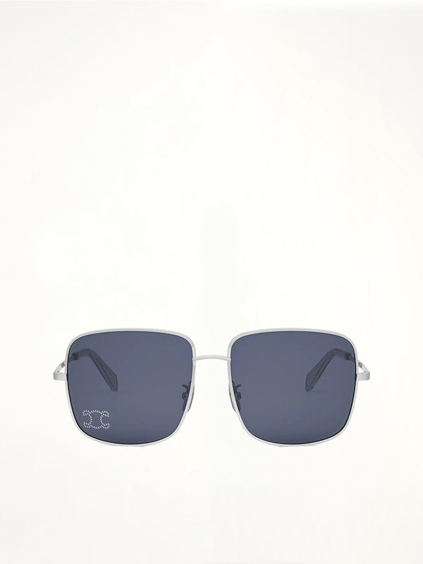 Celine CL40284U Metal Sunglasses in Silver/Blue
