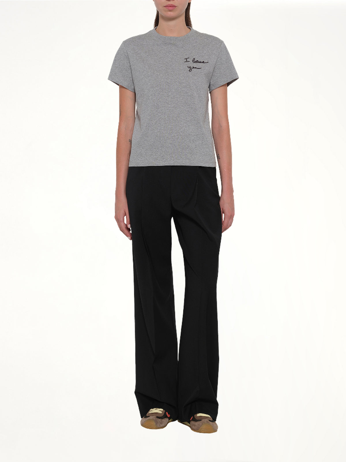 Regular Fit T-Shirt in Grey Melange
