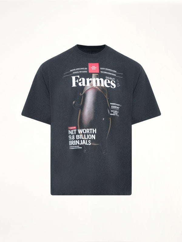 Farmes 杂志封面黑色 T 恤