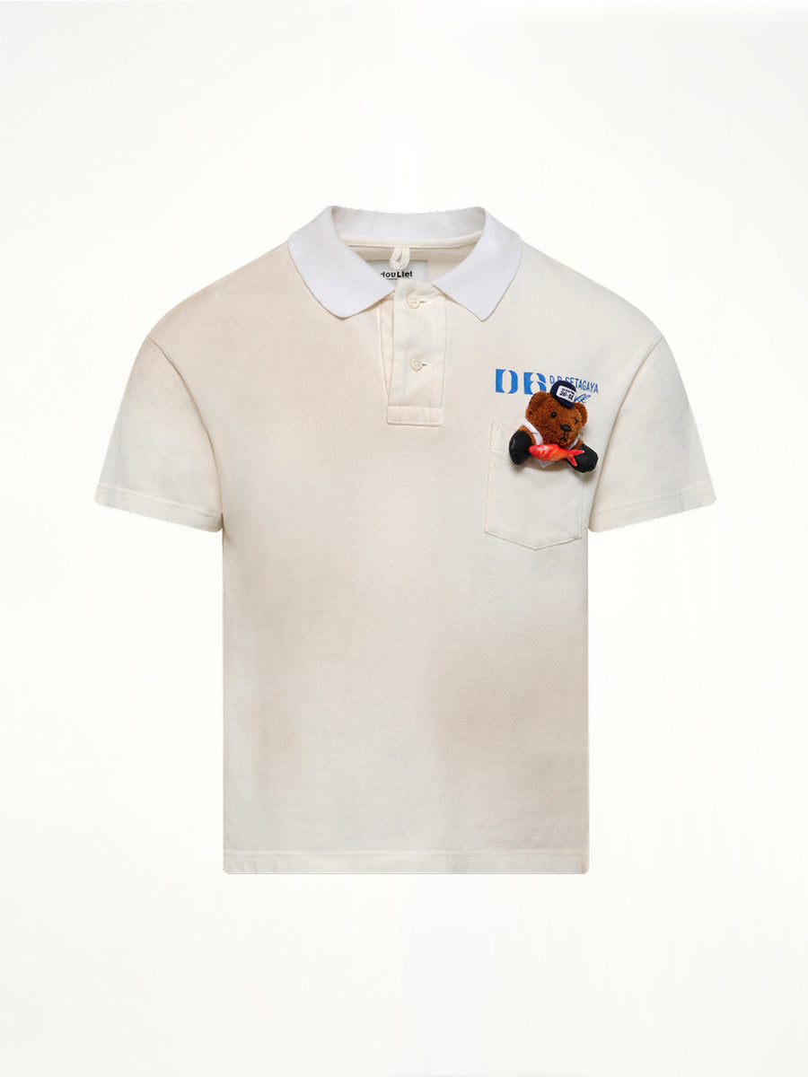 Polo Shirt With My Workwear Bear in White