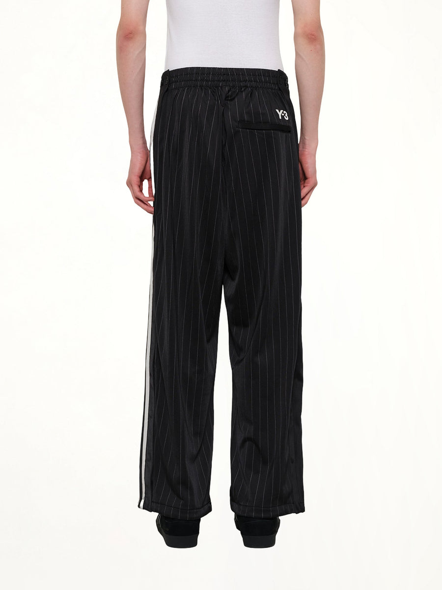 Pinstripe Track Pants in Black
