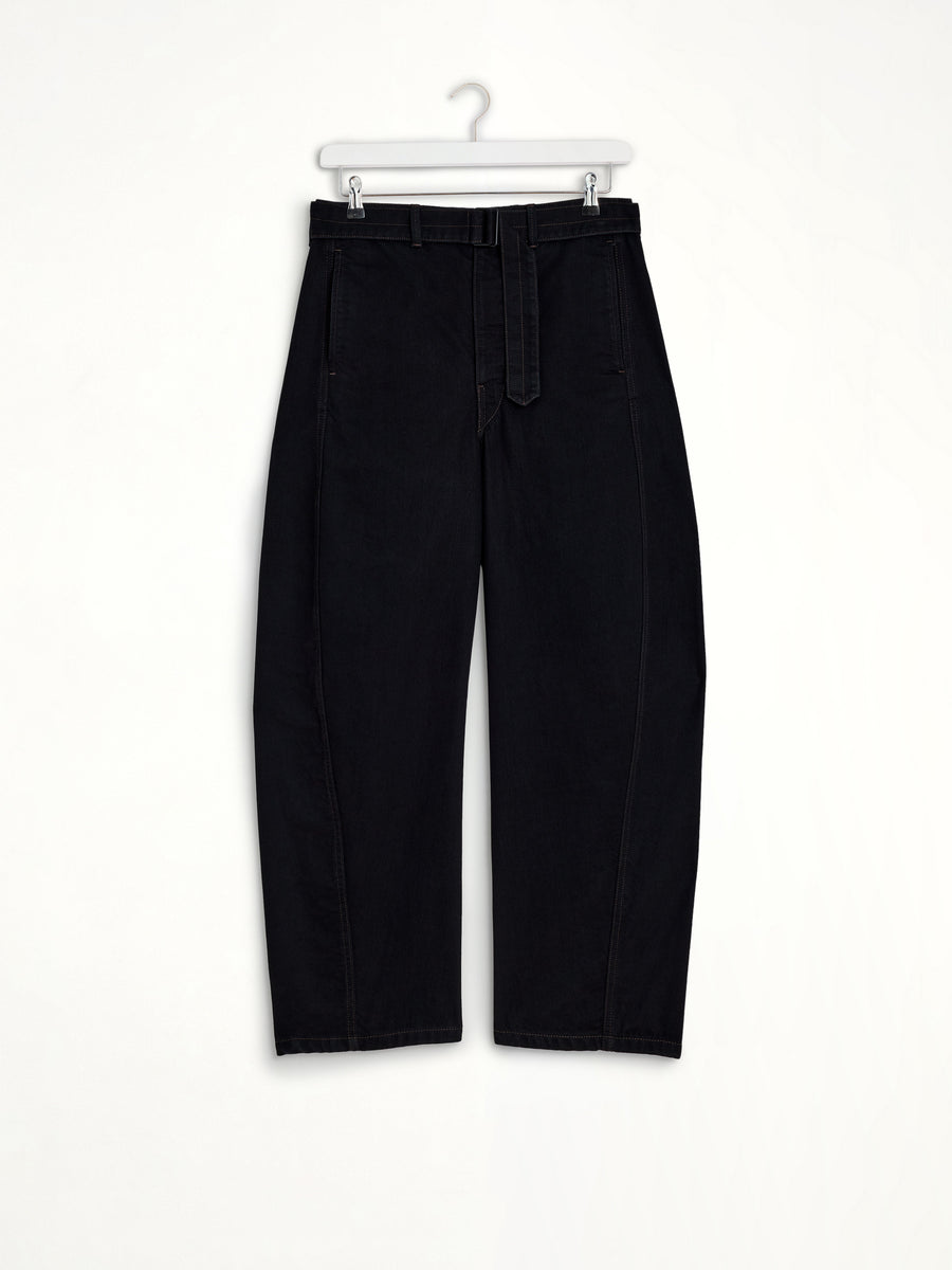 Twisted Belted Pants in Black