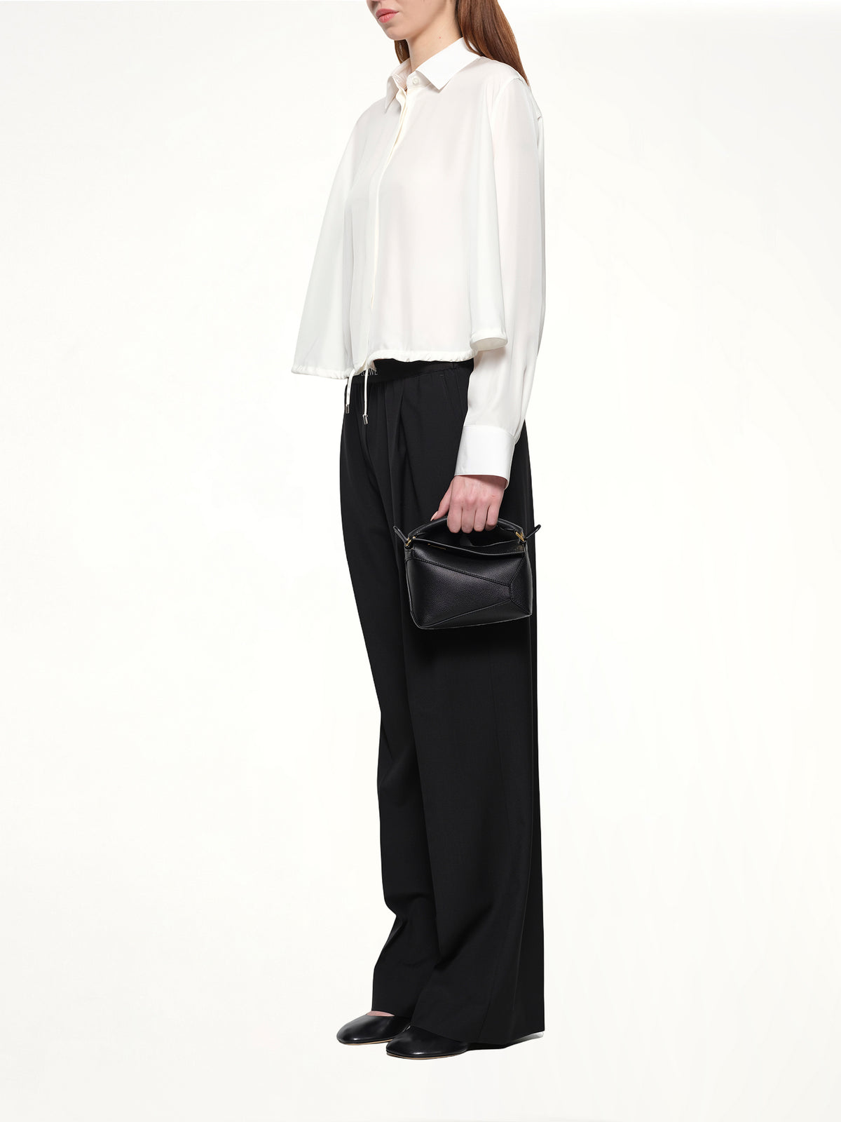 Puzzle Edge Small Bag in Black