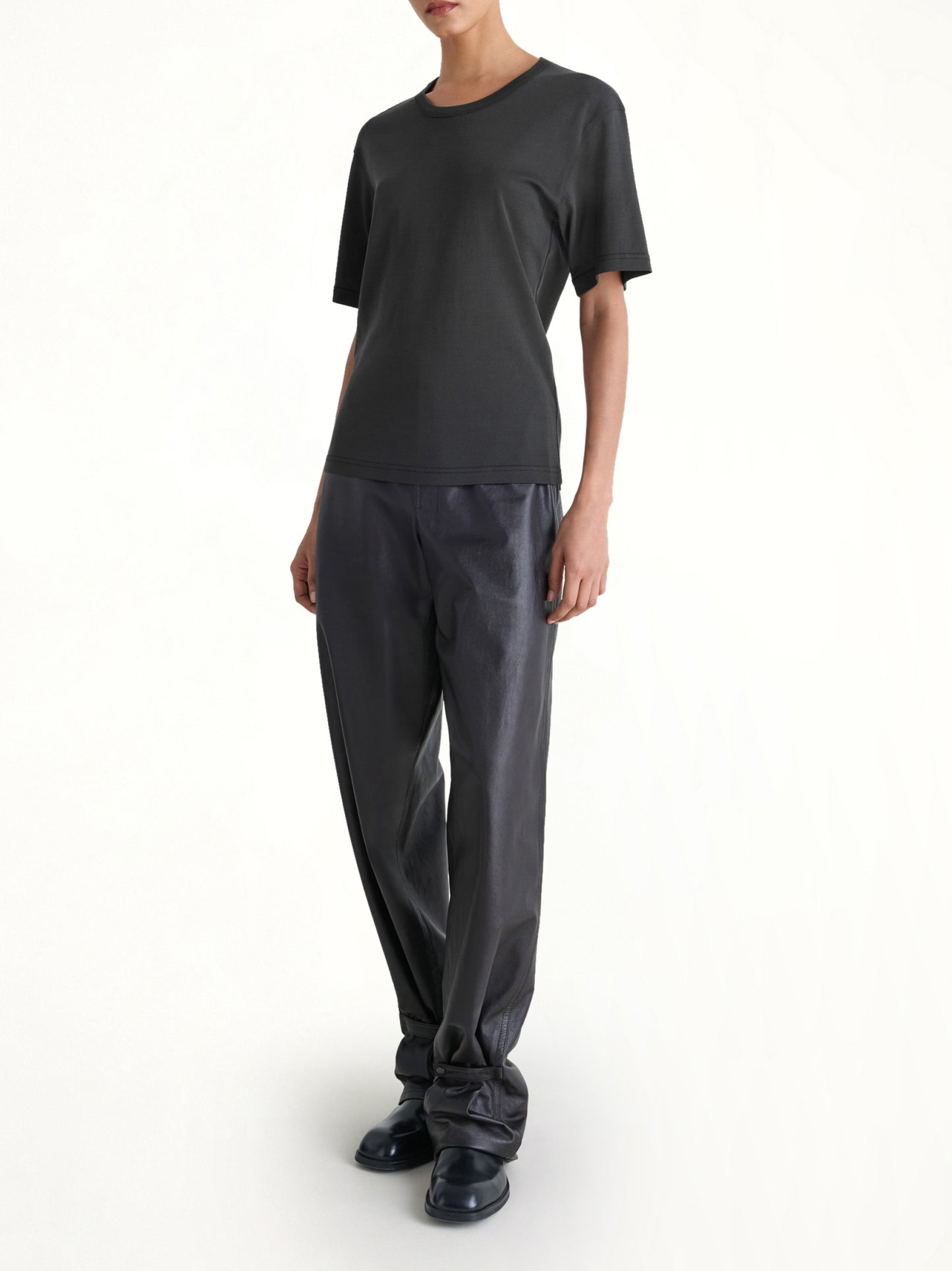 Rib SS T-Shirt in Squid Ink