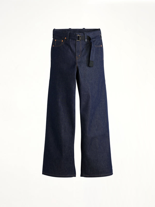 Sacai x Levi's Unisex Belted Wide Pants in Indigo