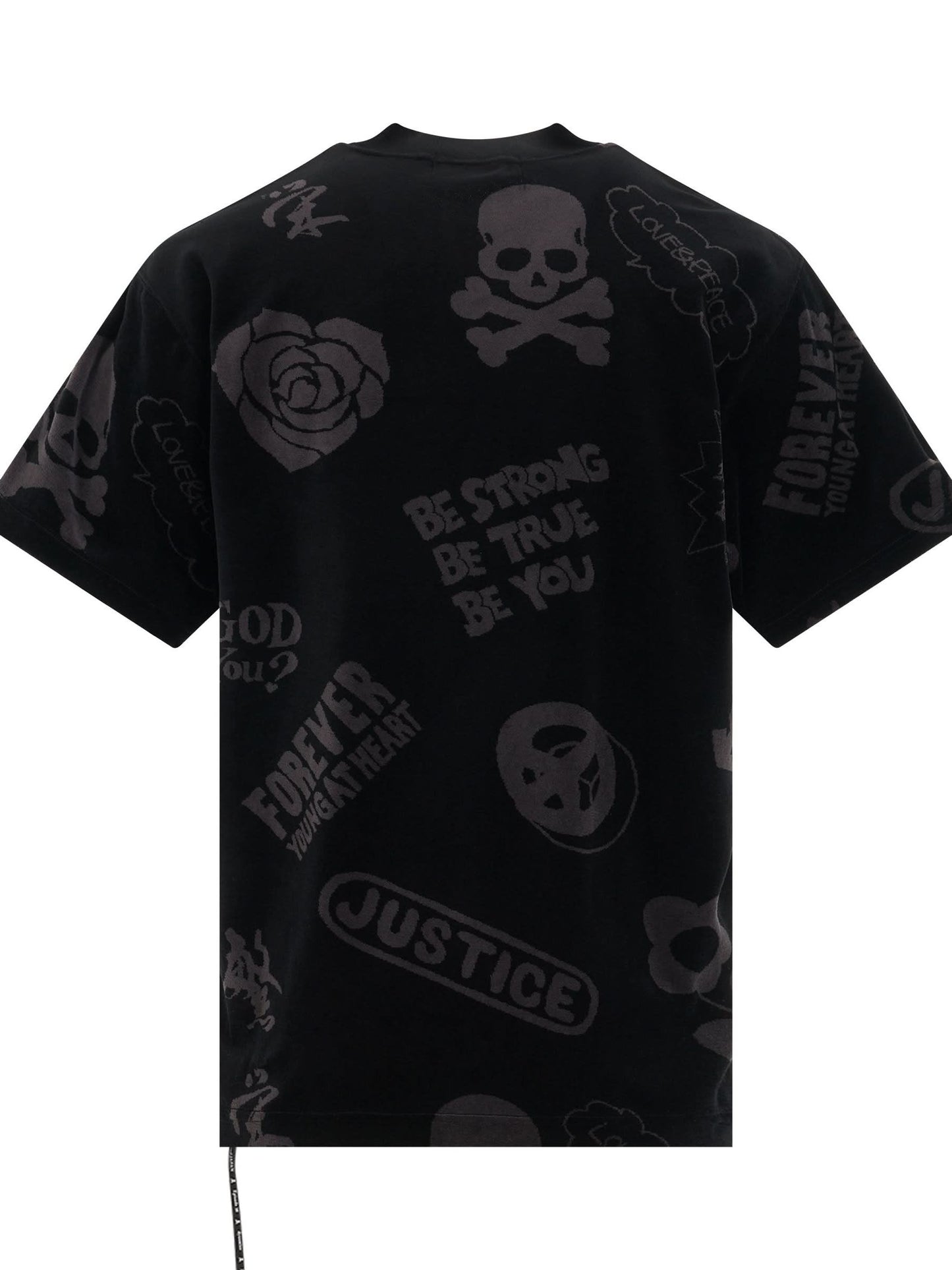 Embroidery Logo Boxy Fit Baseball T-Shirt in Black