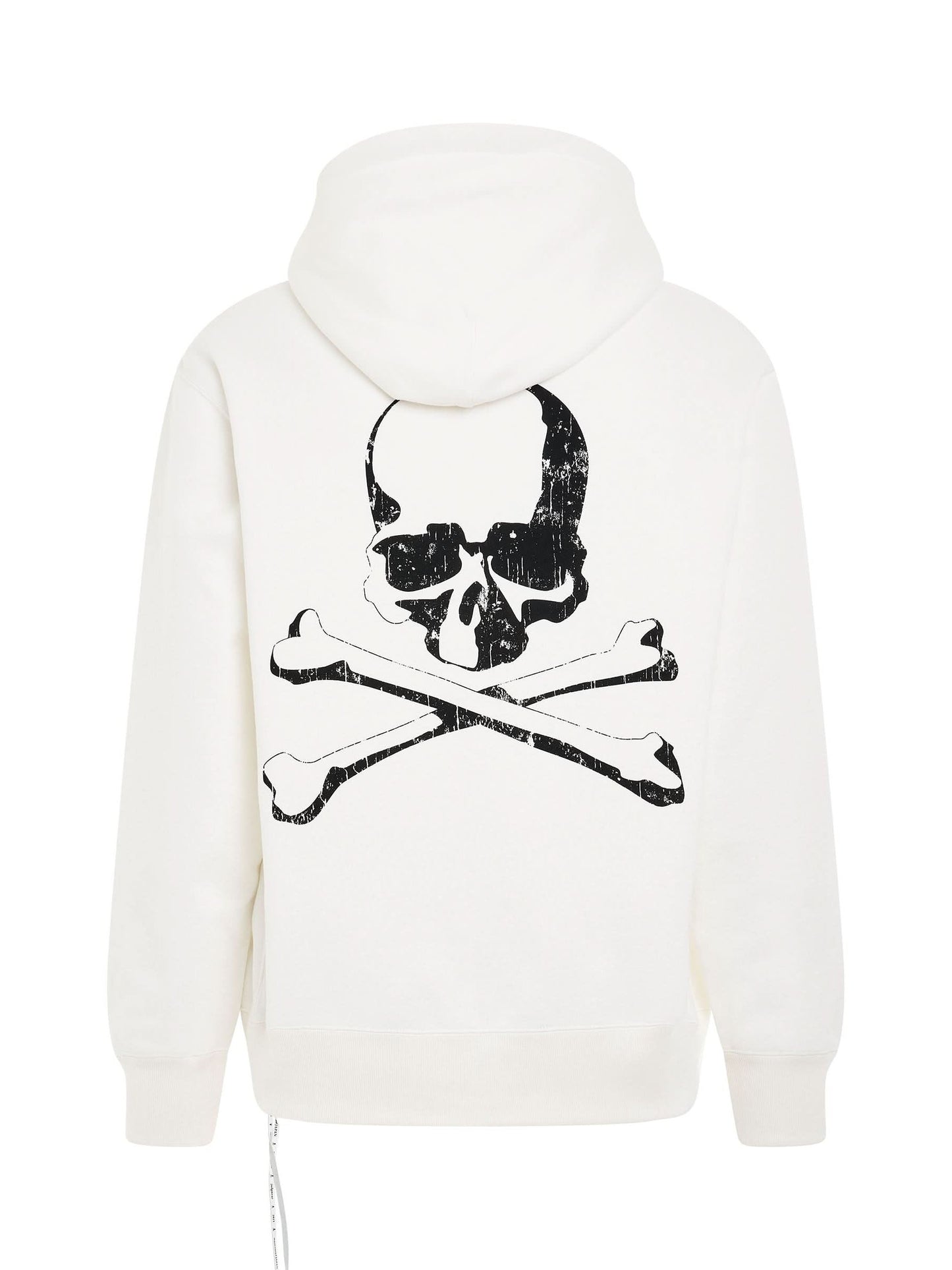 Rubbed Logo Hoodie in White