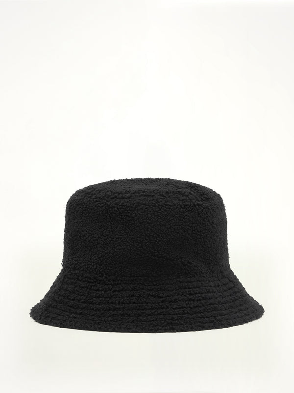 Reversible Teddy Hat in Black