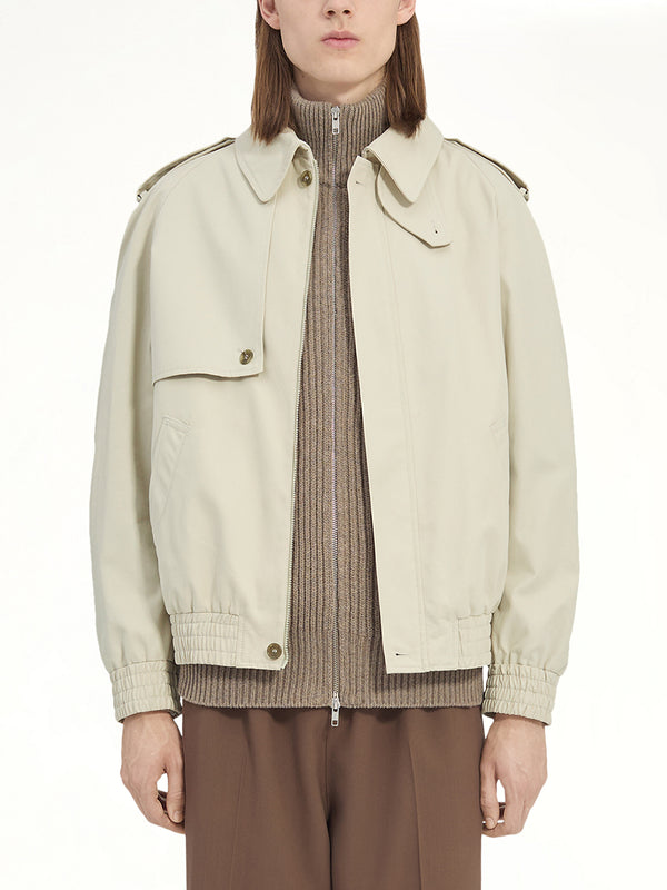Light Cotton Twill Jacket in Ecrù