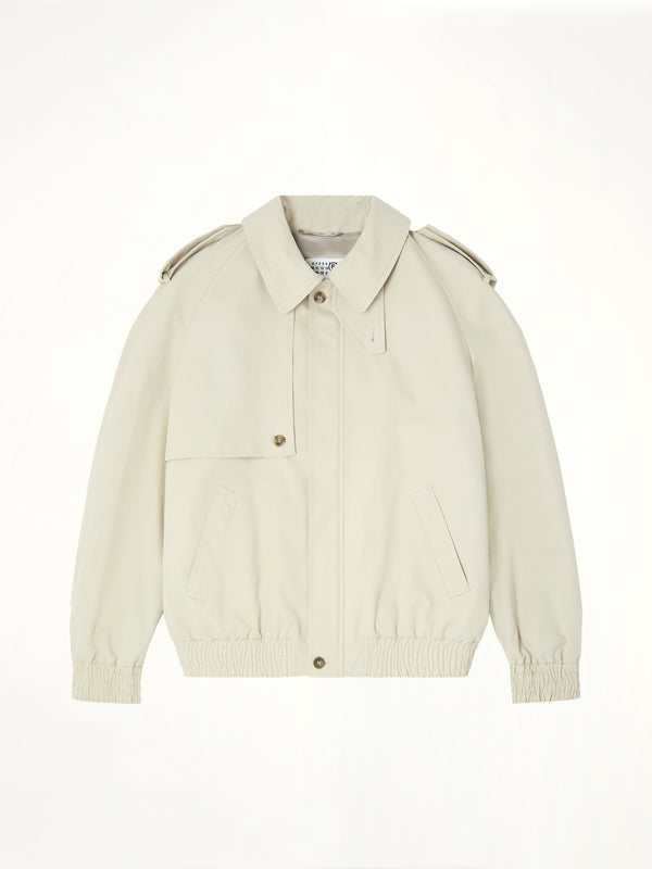 Light Cotton Twill Jacket in Ecrù
