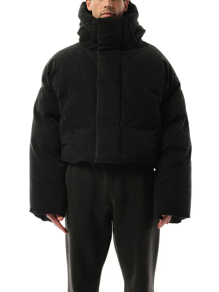 Entire Studios MML Hooded Puffer Jacket in Iron