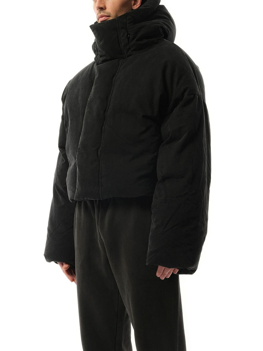 Entire Studios MML Hooded Puffer Jacket in Iron