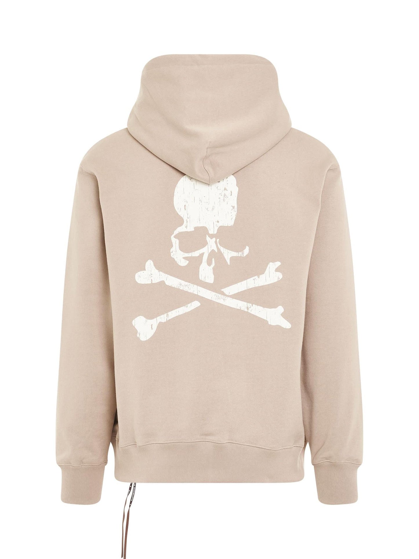 Rubbed Logo Hoodie in Beige