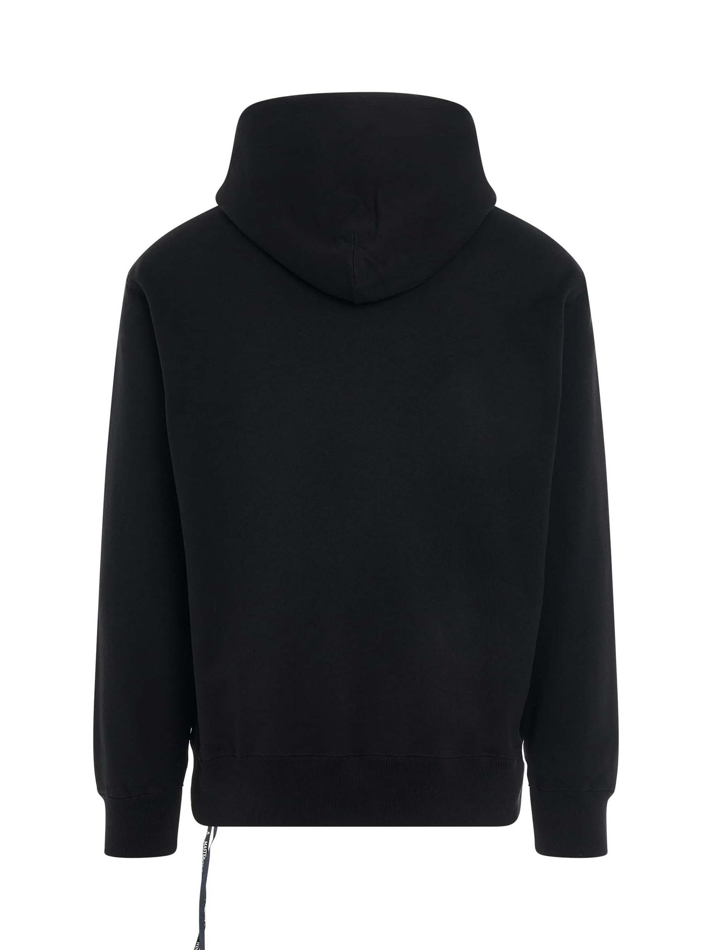 Round Embroidered Skull Hoodie in Black