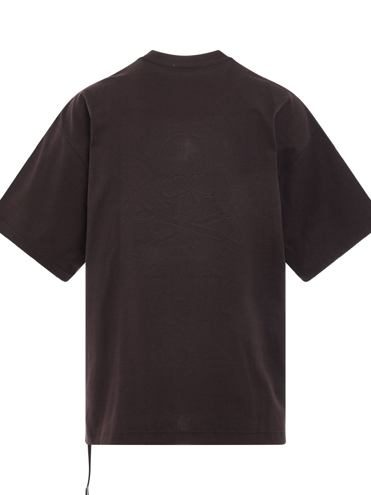 Debossed Word T-Shirt in Dark Brown