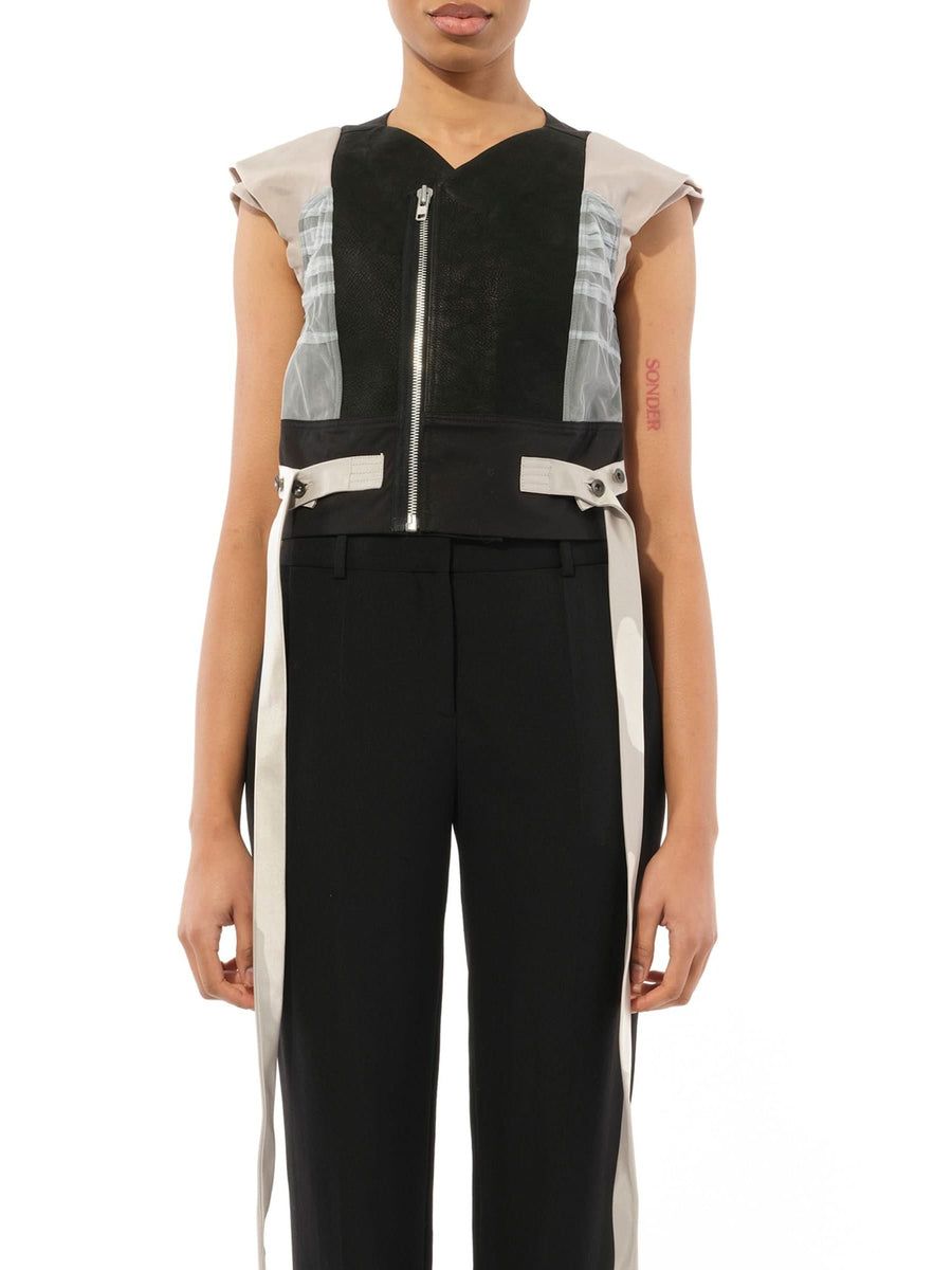 Nymph Biker Leather in Black/White