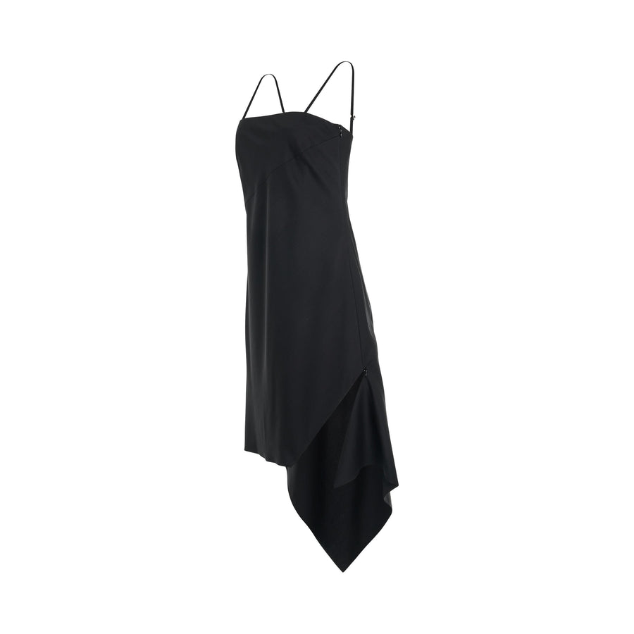 Scarf Hem Dress in Black