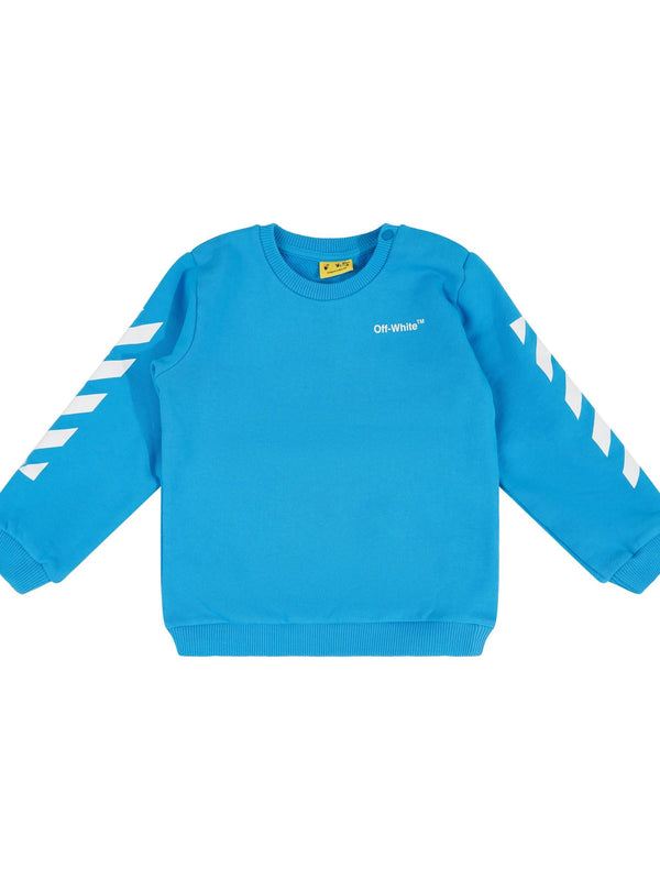 Helvetica Diagonal Sweatshirt Set in Blue/White