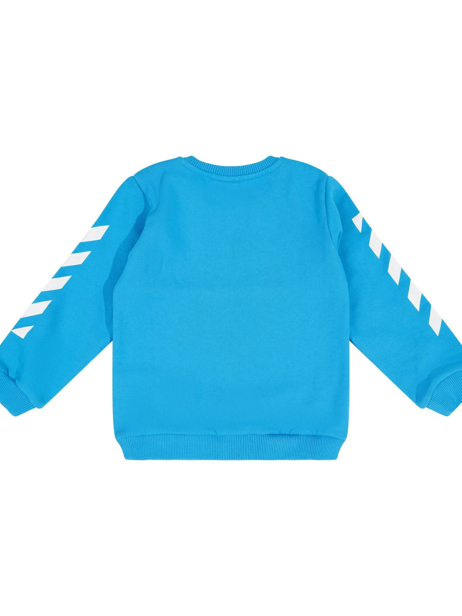 Helvetica Diagonal Sweatshirt Set in Blue/White