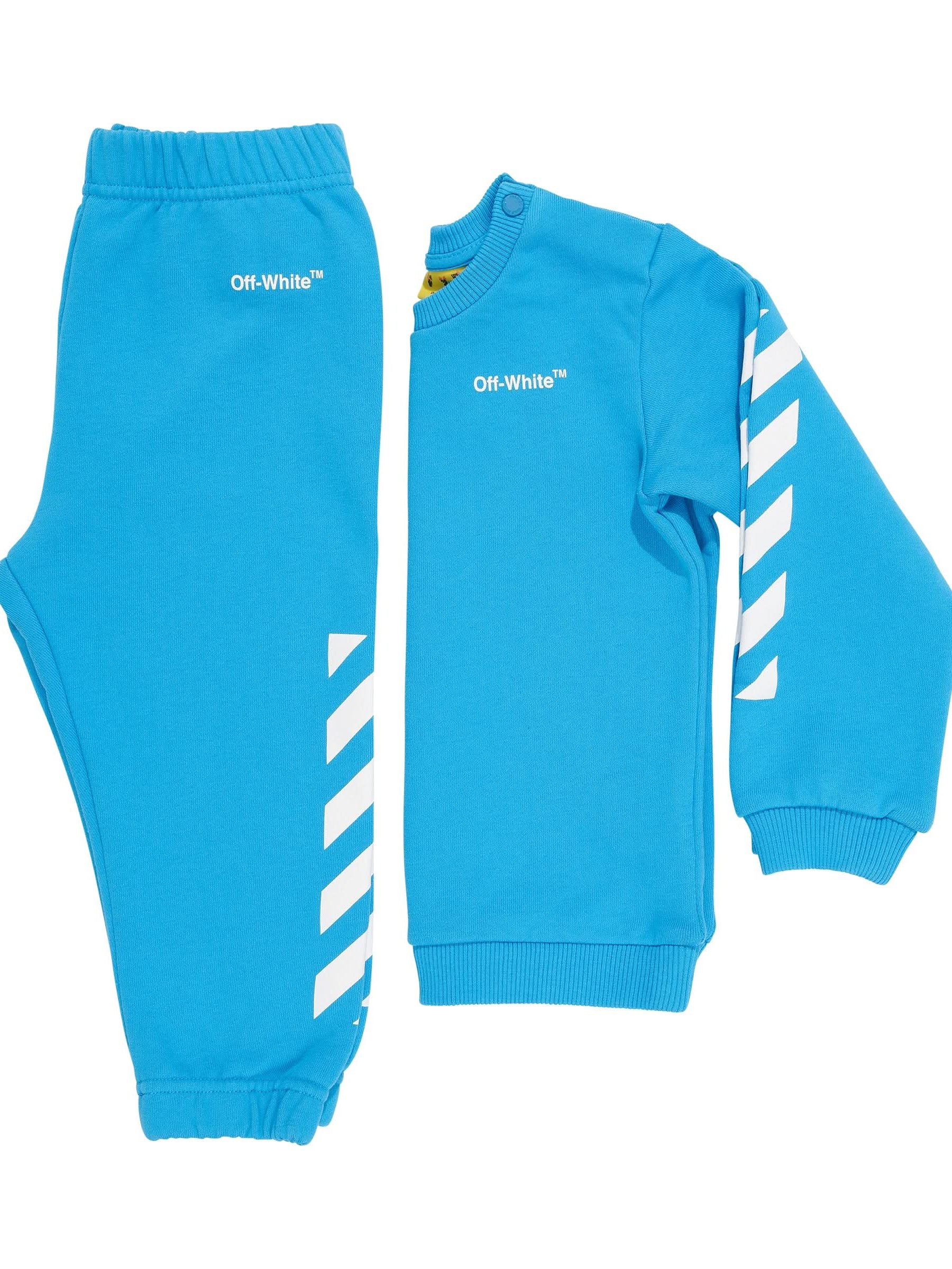 Helvetica Diagonal Sweatshirt Set in Blue/White