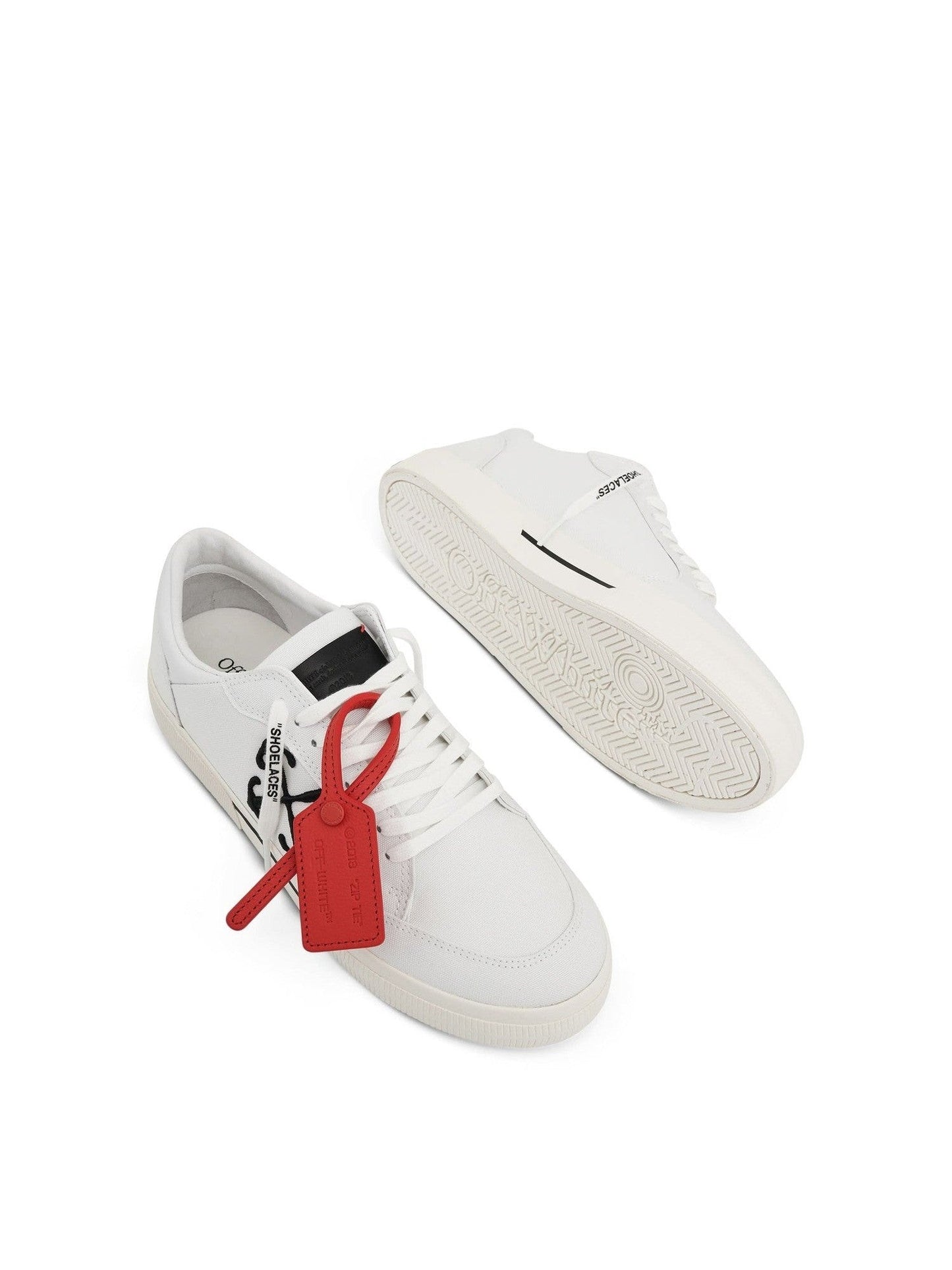 New Low Vulcanized Canvas Sneaker in White/Black