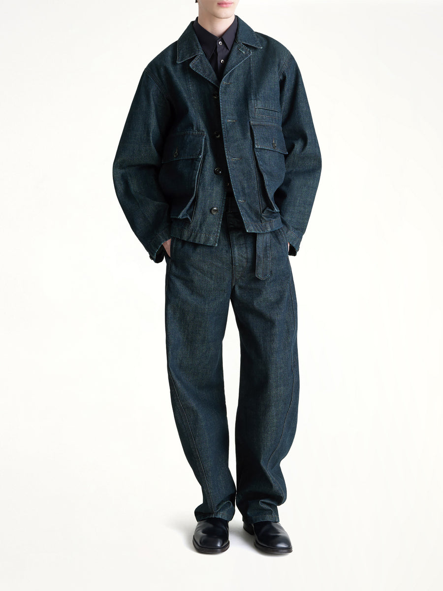 Boxy Outer Jacket in Denim Indigo