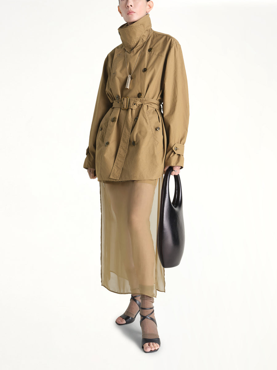 Cropped Trench in Khaki