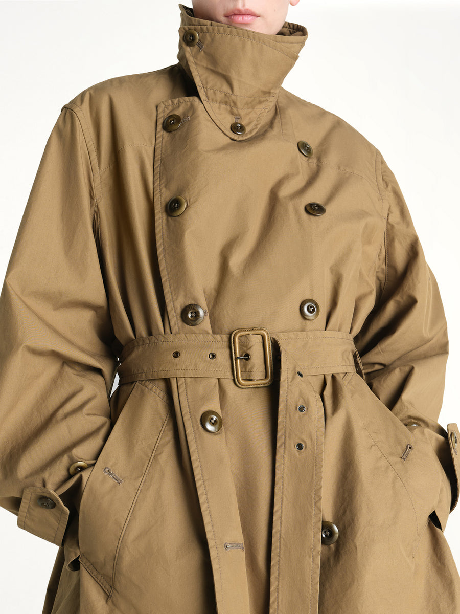Cropped Trench in Khaki