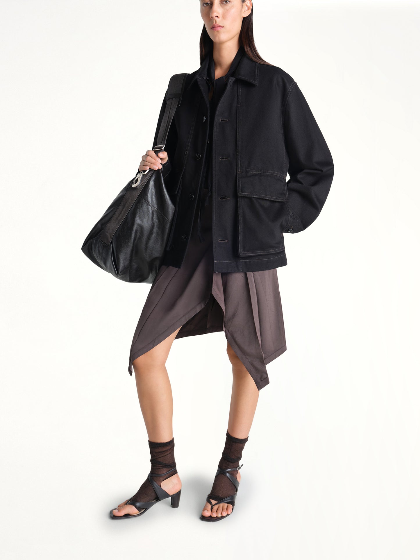 Boxy Heavy Jacket in Black