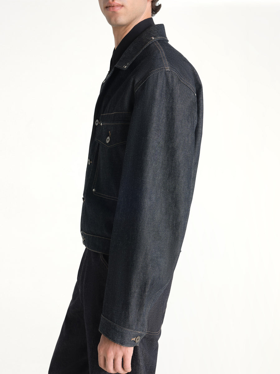Trucker Jacket With Studs in Slate
