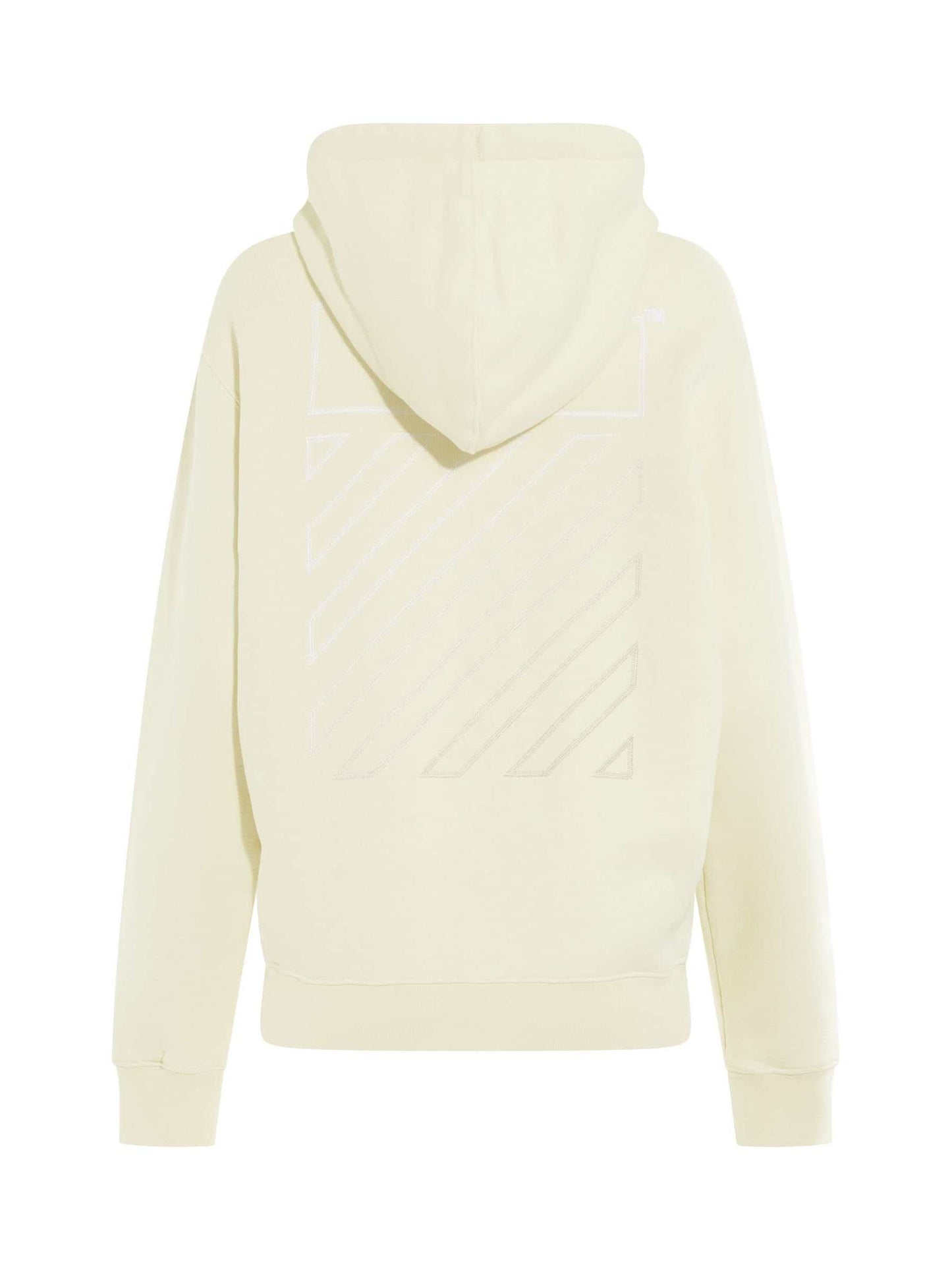 Embroidered Diagonal Tab Hoodie in Beige