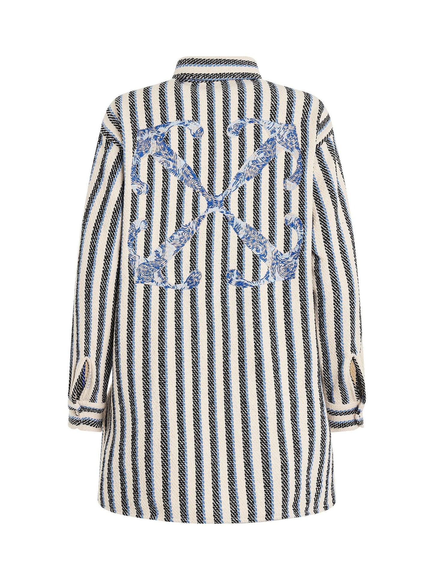 Stripes Overshirt in Light Blue Beige