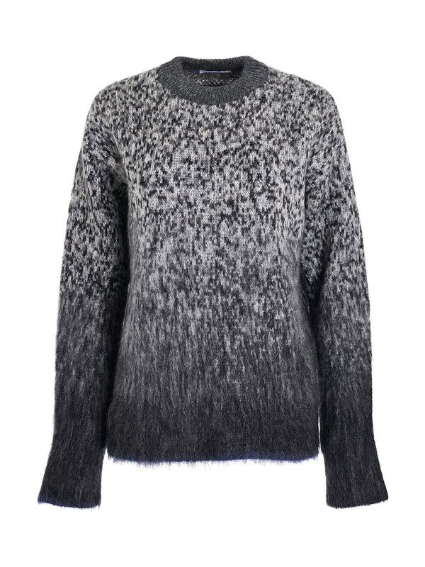 Fuzzy Mohair Arrow Knitwear in Dark Grey