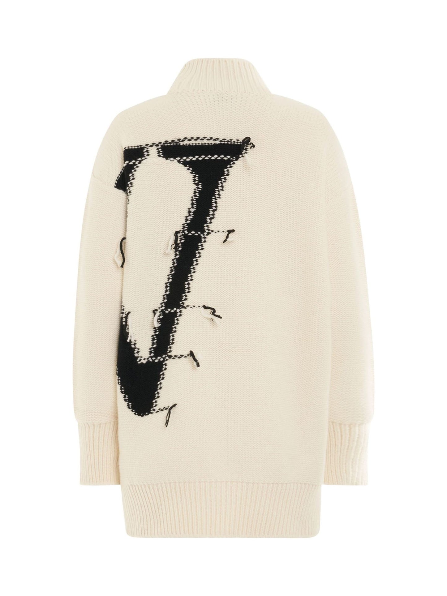 OW Maxi Logo Turtleneck Knitwear in White