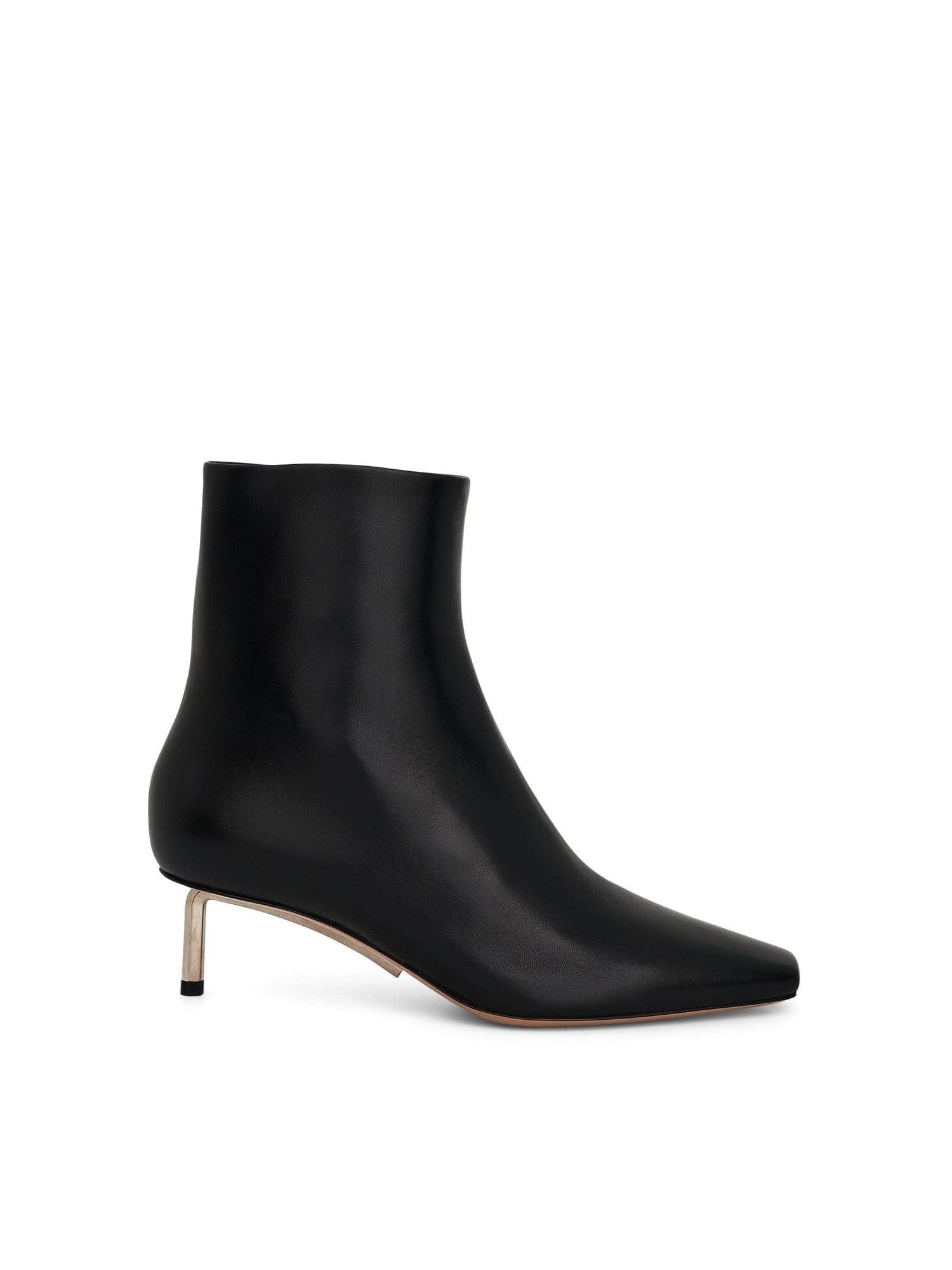 Silver Allen Ankle Boot in Black/Silver Side View | OFF-WHITE
