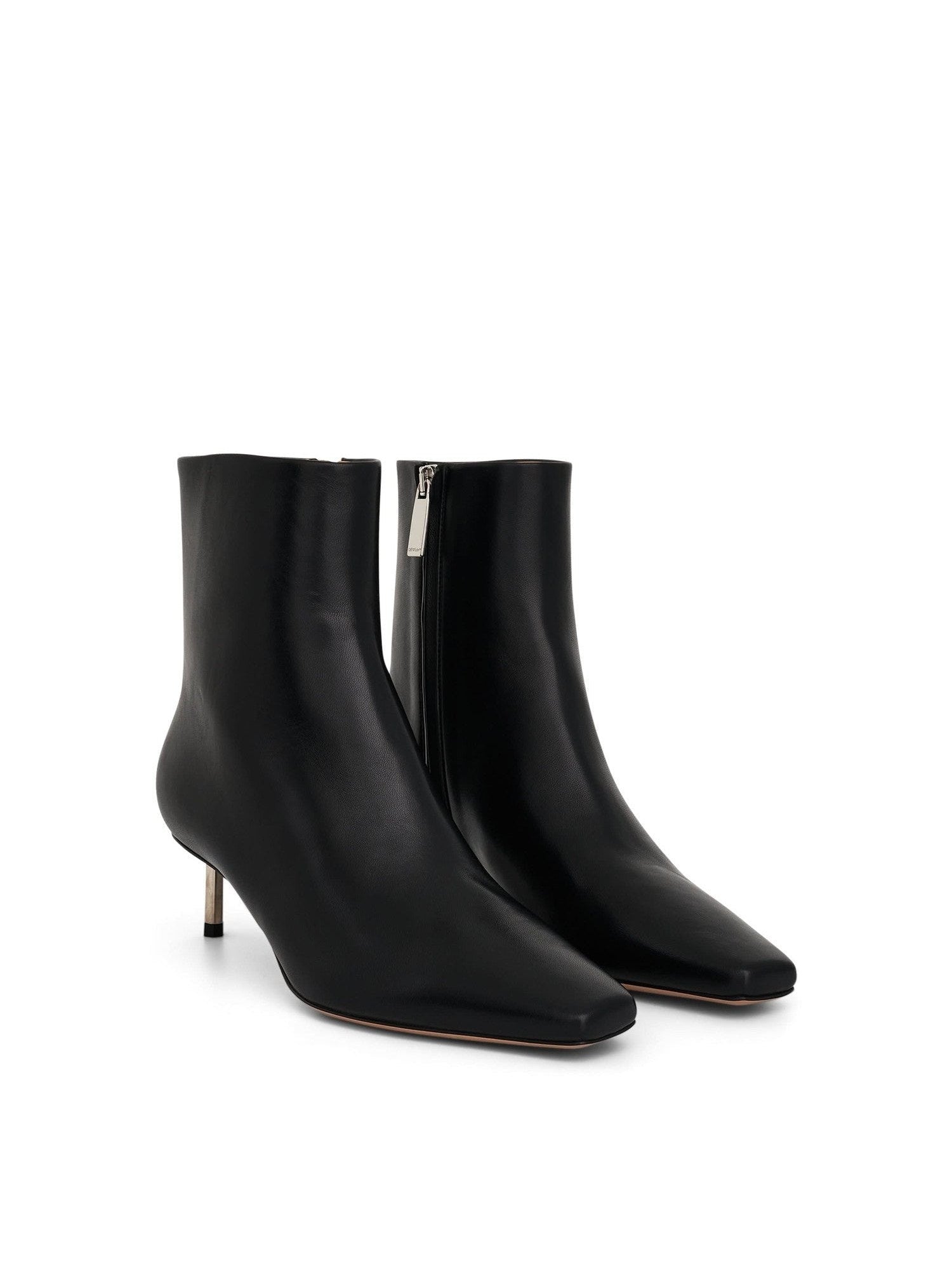 Silver Allen Ankle Boot in Black/Silver Front View | OFF-WHITE