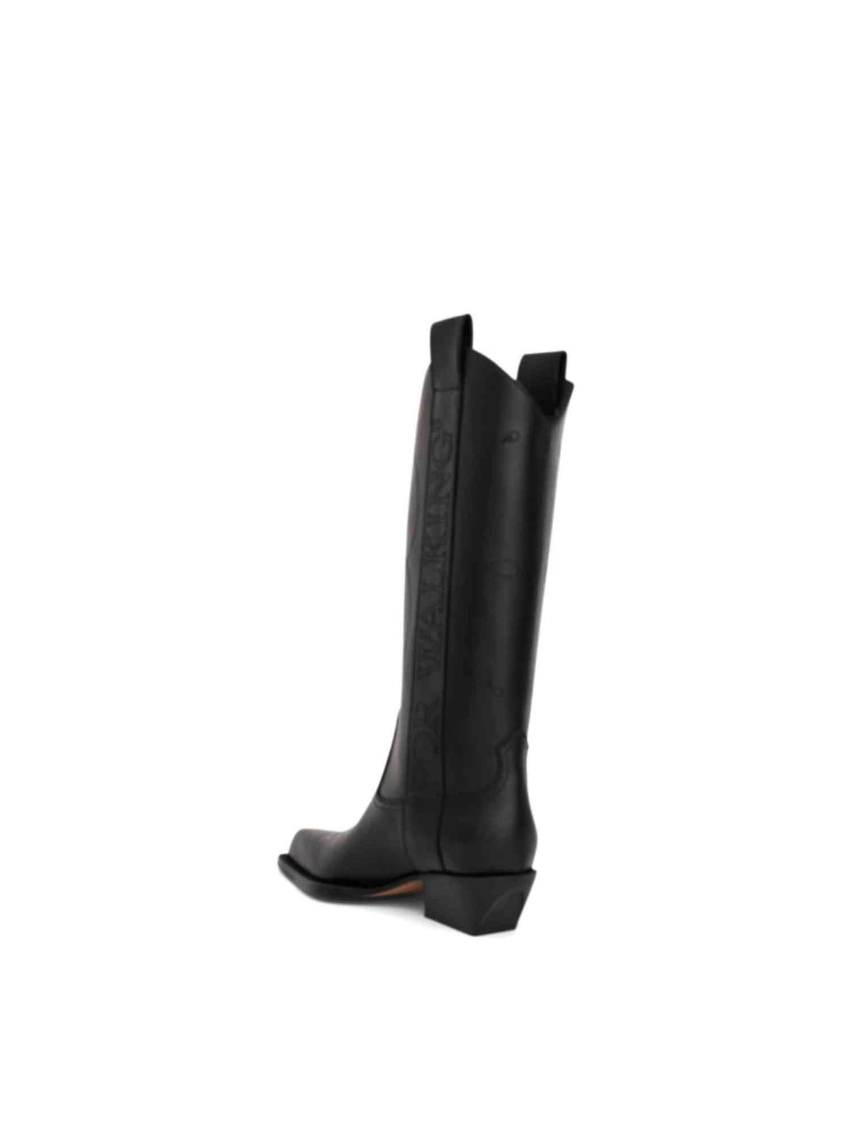 "For Walking" Texan Boot in Black Back View | OFF-WHITE