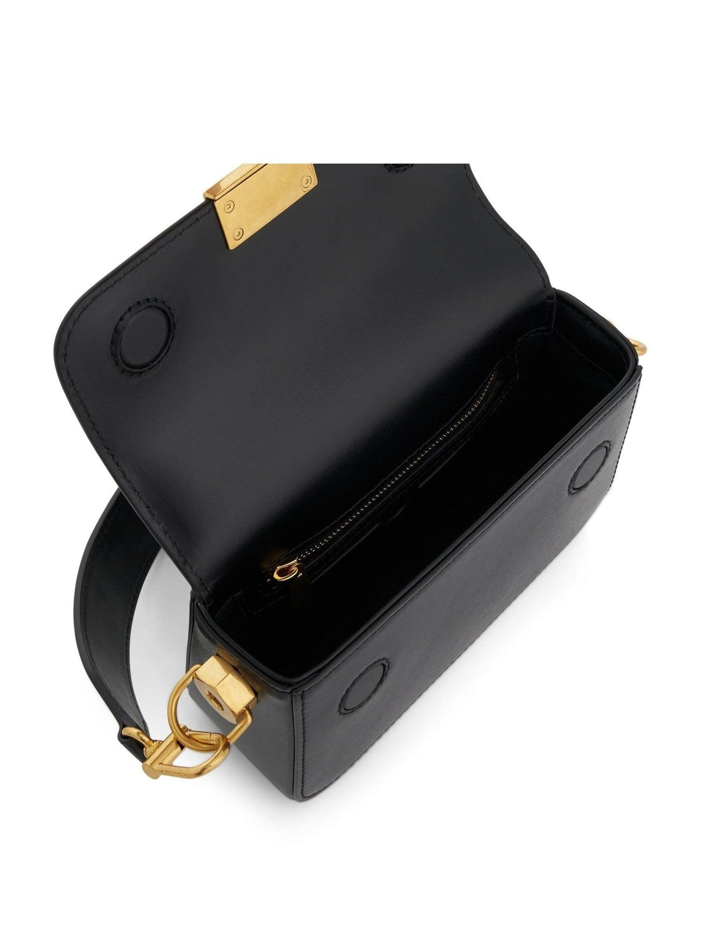 Plain Small Binder Shoulder Bag in Black